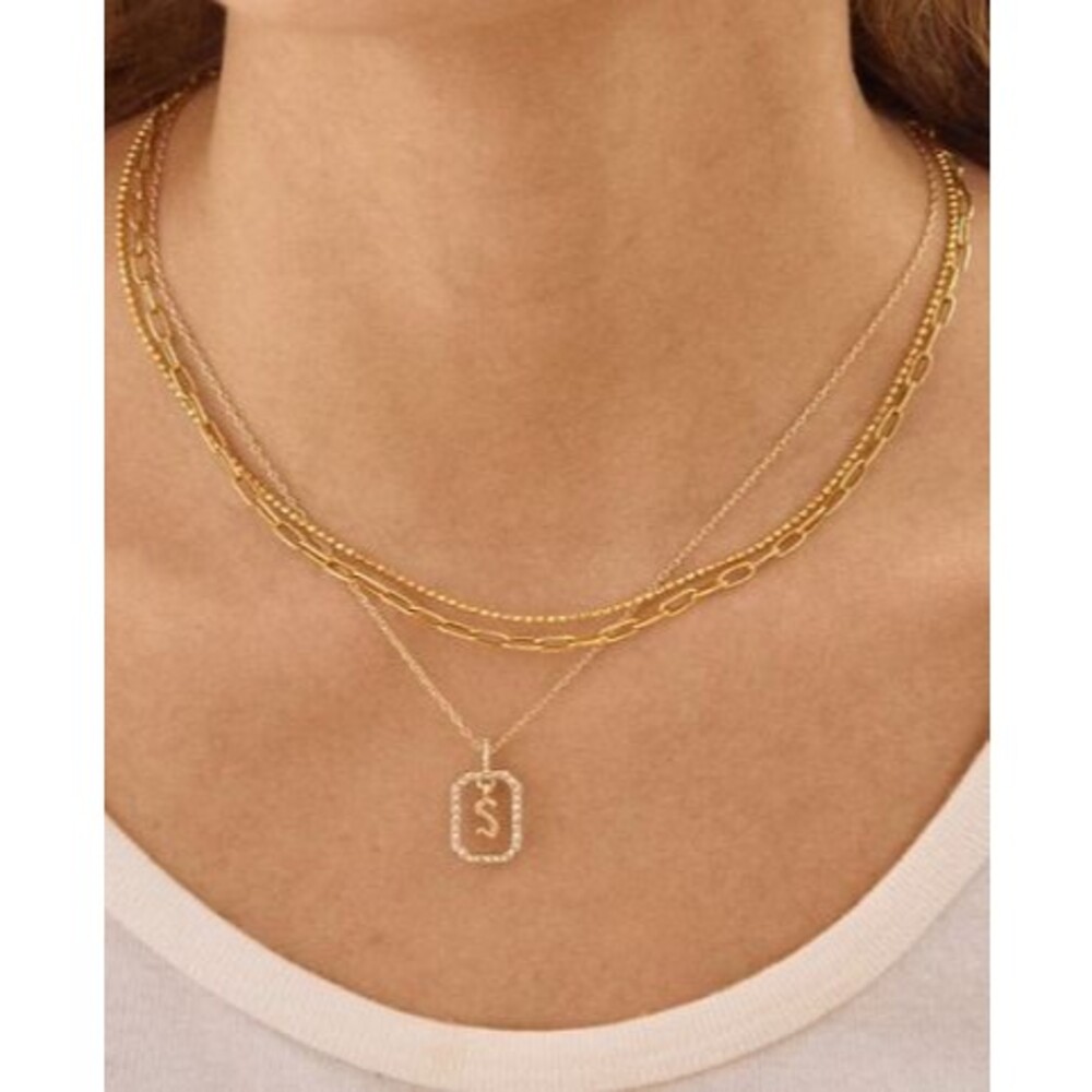 Baublebar NWOT Alicia "A" Initial Necklace Gold Plated - Picture 3 of 4